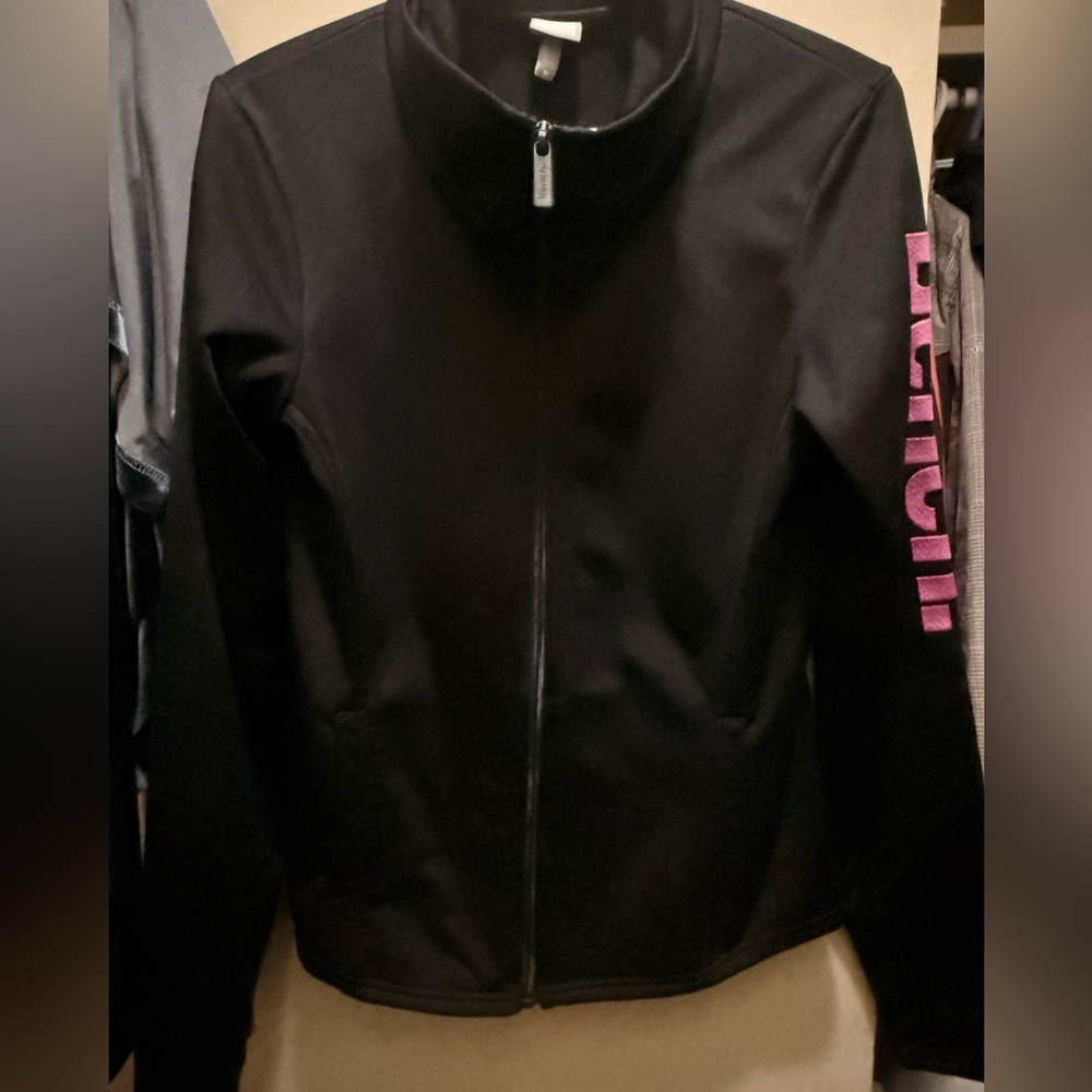 Black Bench Jacket with Pink Accents